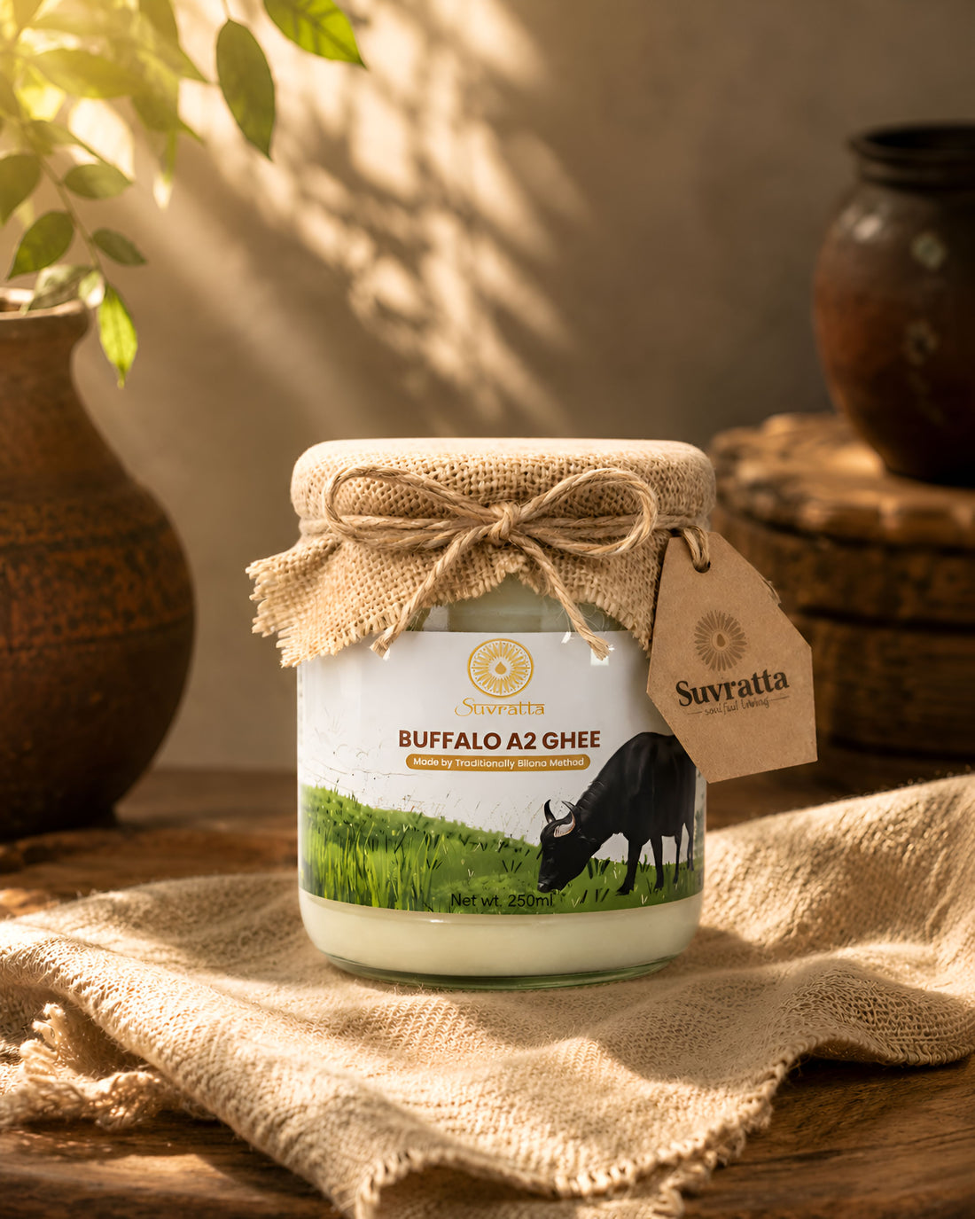 Suvratta A2 Desi Buffalo Ghee (250ml)