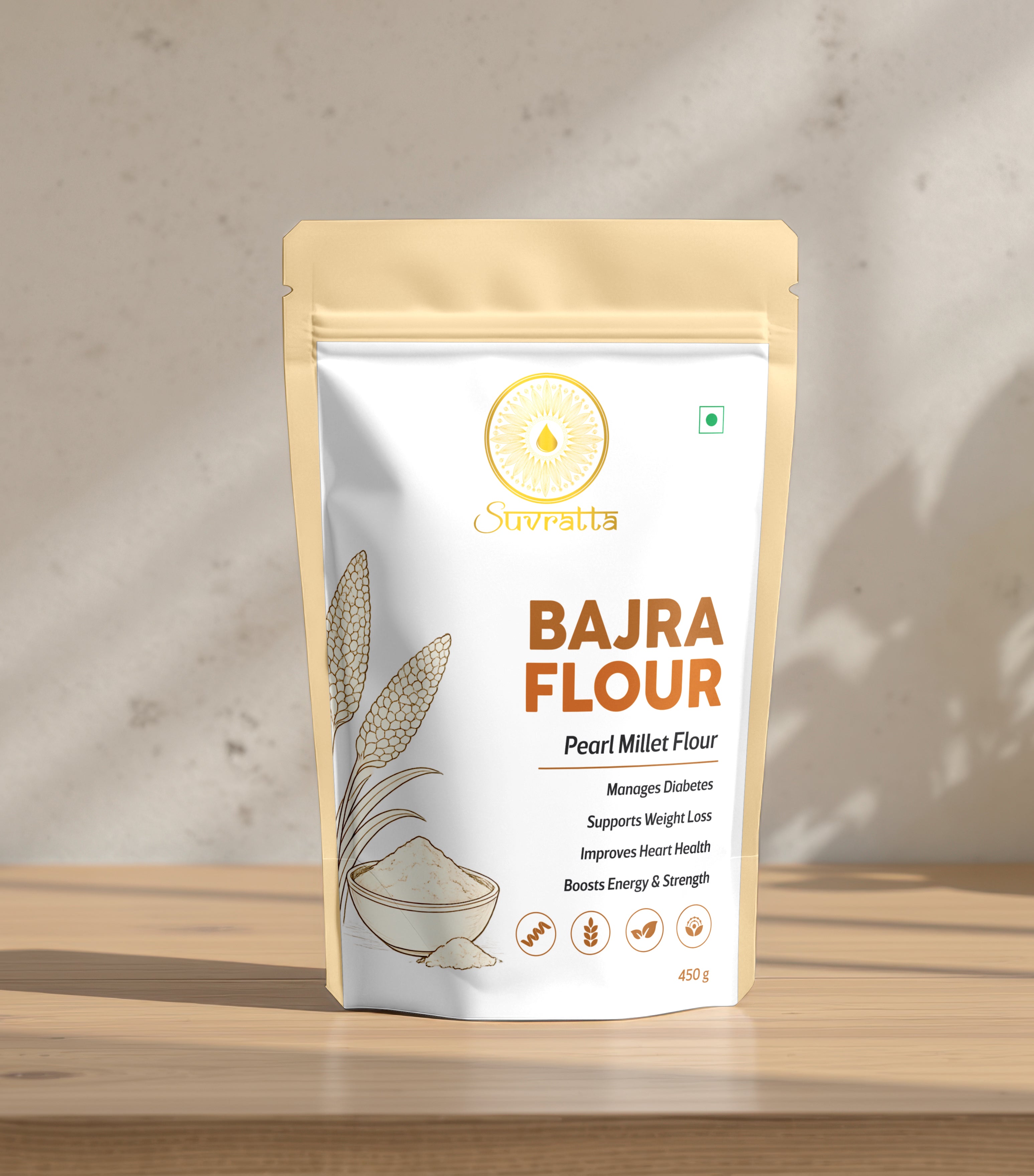 Suvratta Shuddh Bajra Flour (Stone-Ground Pearl Millet)