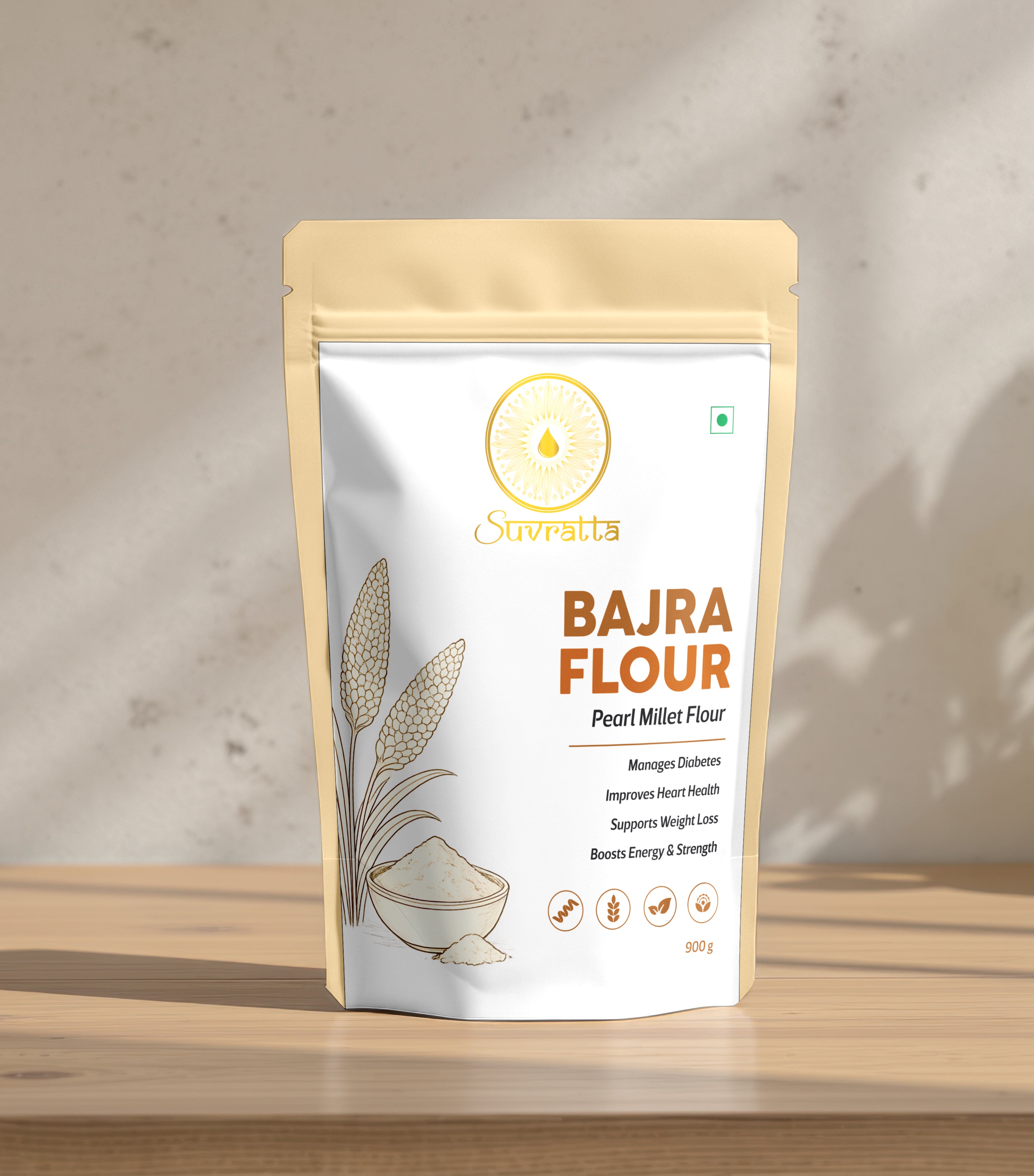 Suvratta Shuddh Bajra Flour (Stone-Ground Pearl Millet)