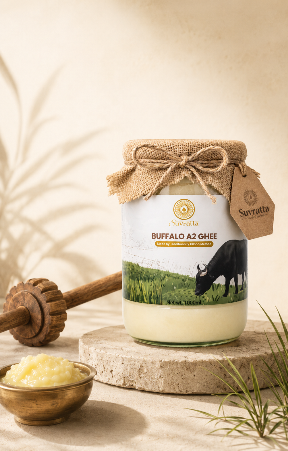 Suvratta A2 Desi Buffalo Ghee (1Ltr)