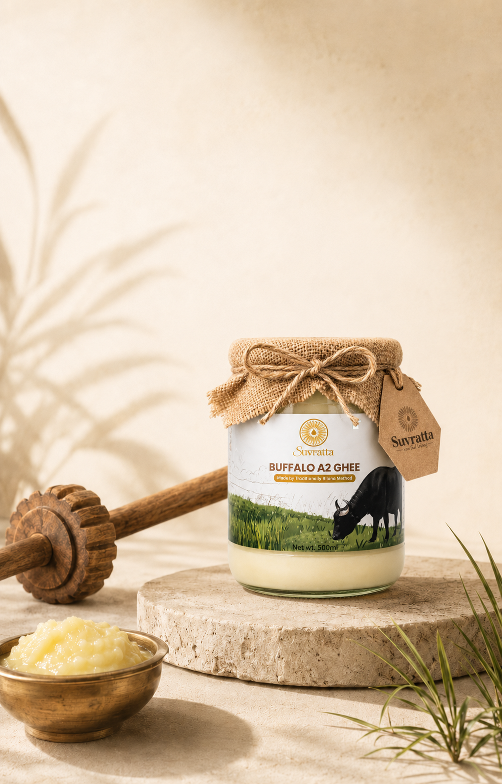 Suvratta A2 Desi Buffalo Ghee (500ml)
