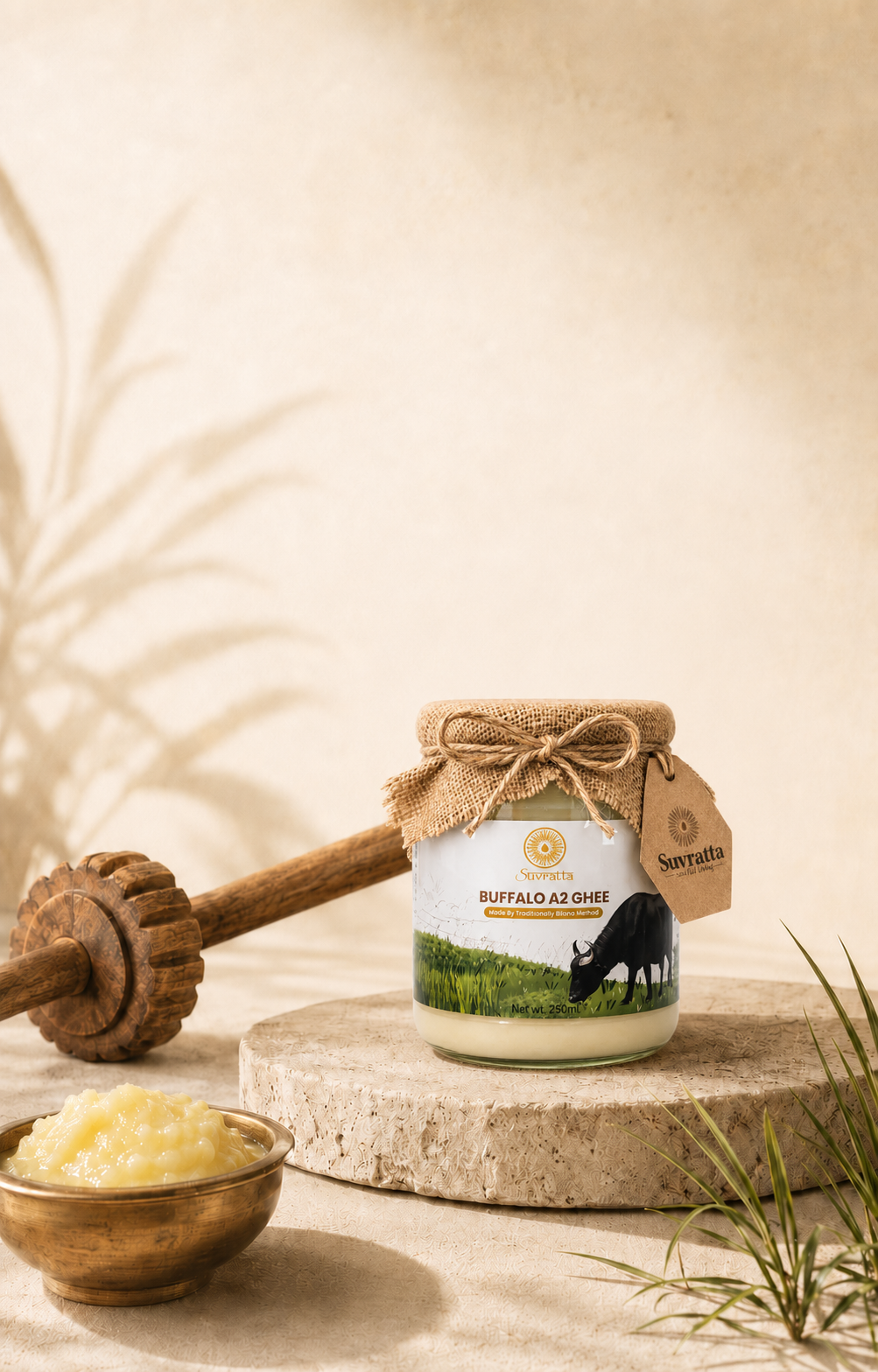 Suvratta A2 Desi Buffalo Ghee (250ml)
