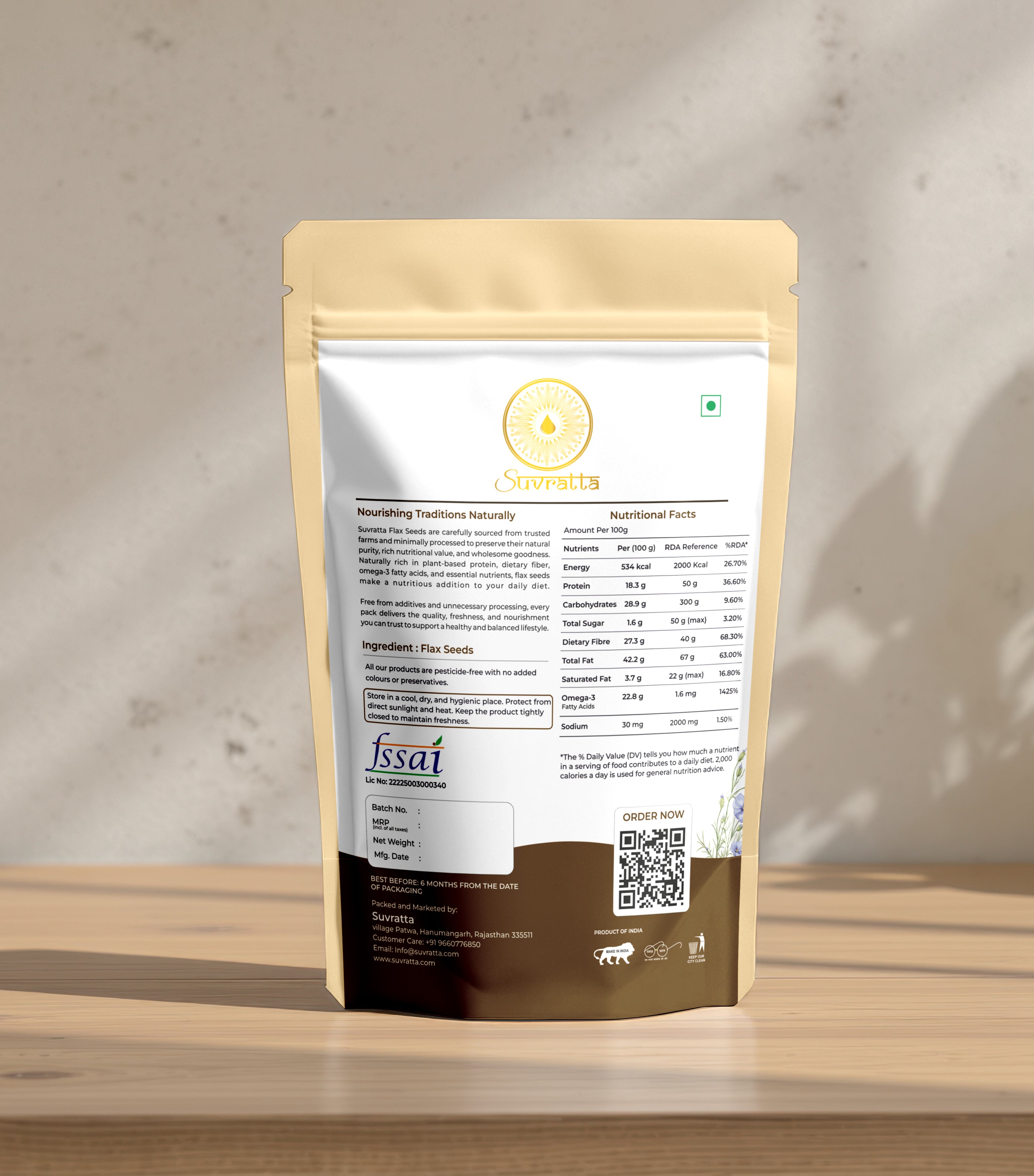 Suvratta Premium Raw Flax Seeds