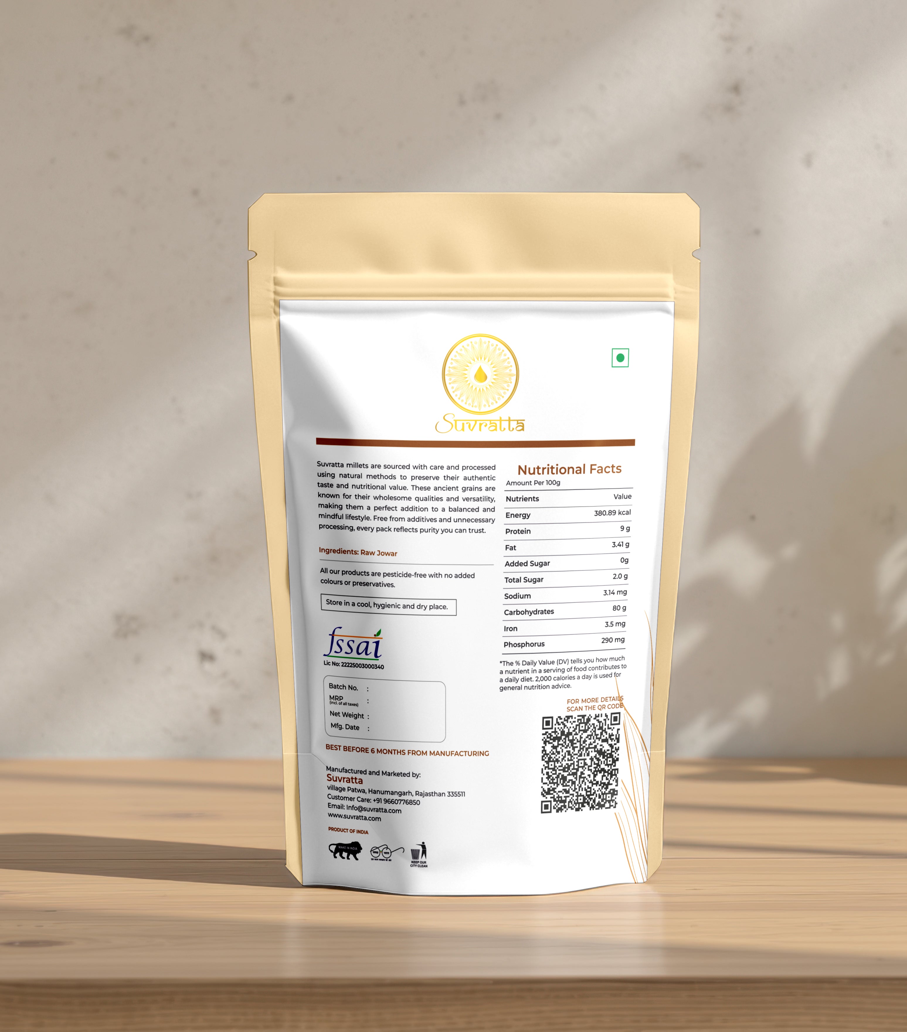 Suvratta Shuddh Raw Jowar (Premium Whole Sorghum)