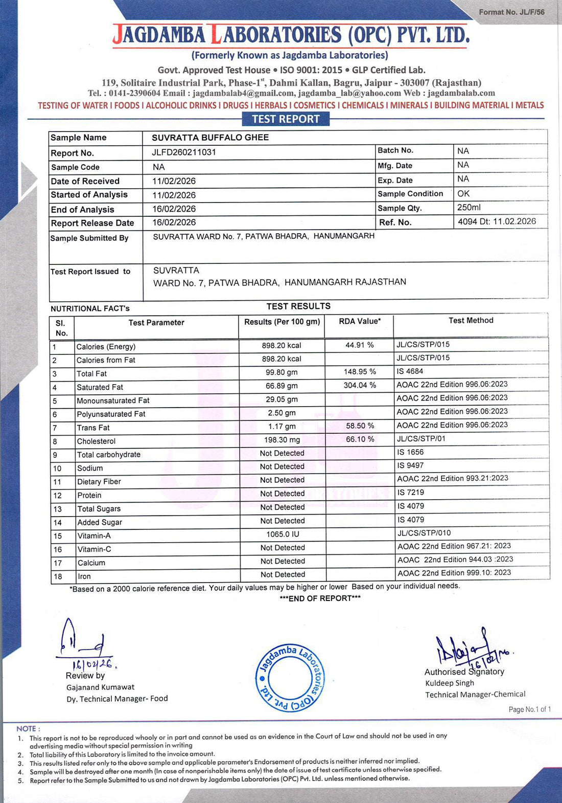 A2 Desi Buffalo Ghee (250ml)