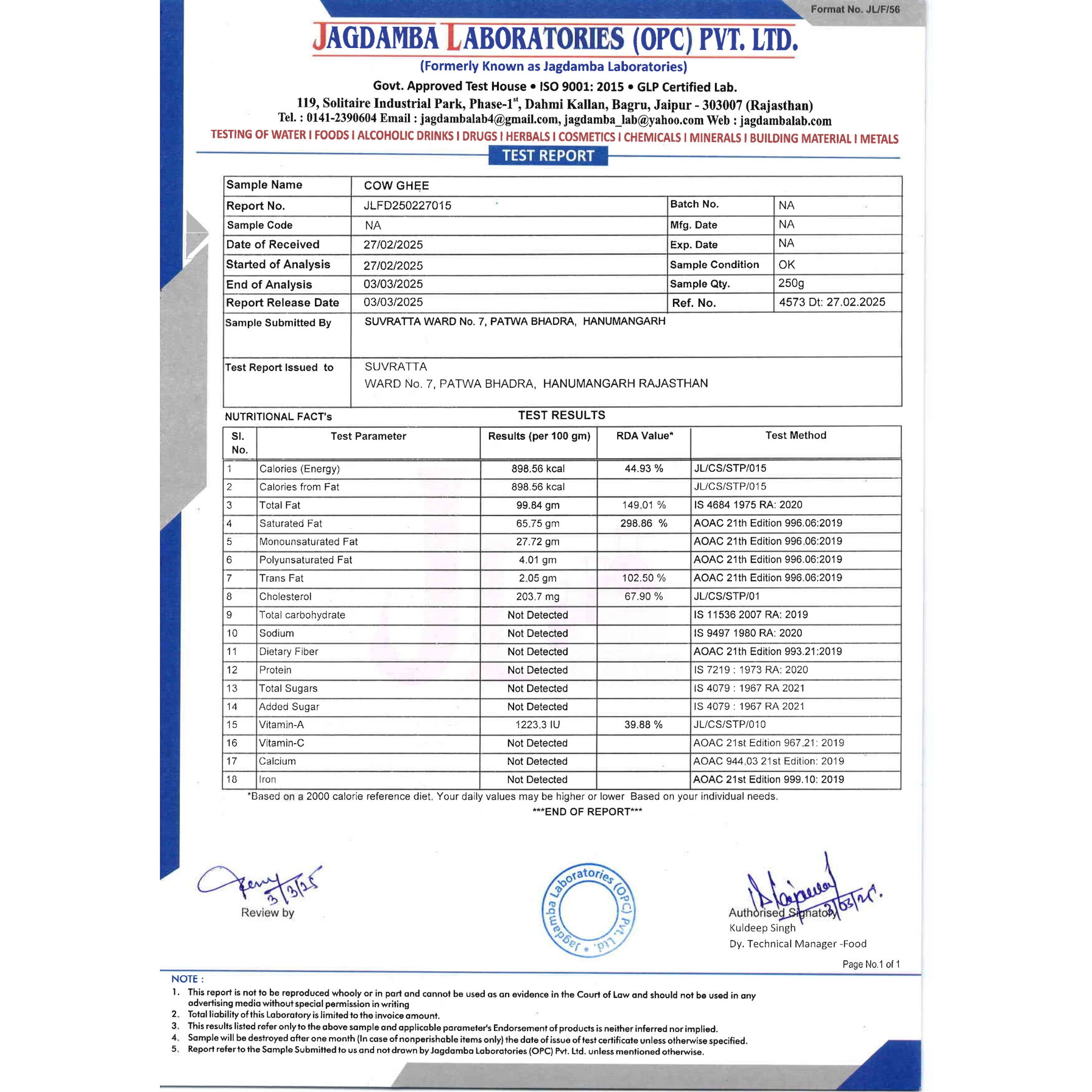 Organic Ghee (500ml)