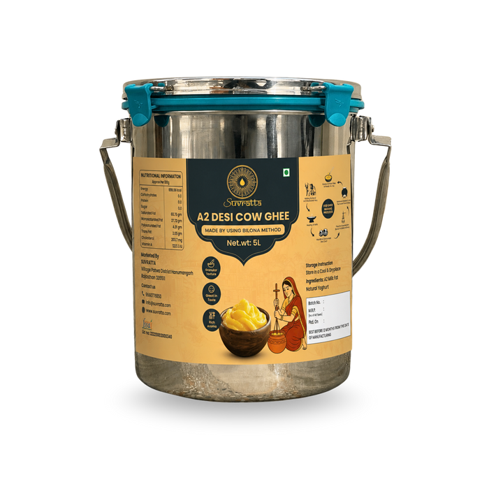 Suvratta A2 Bilona Ghee – 5 Litre
