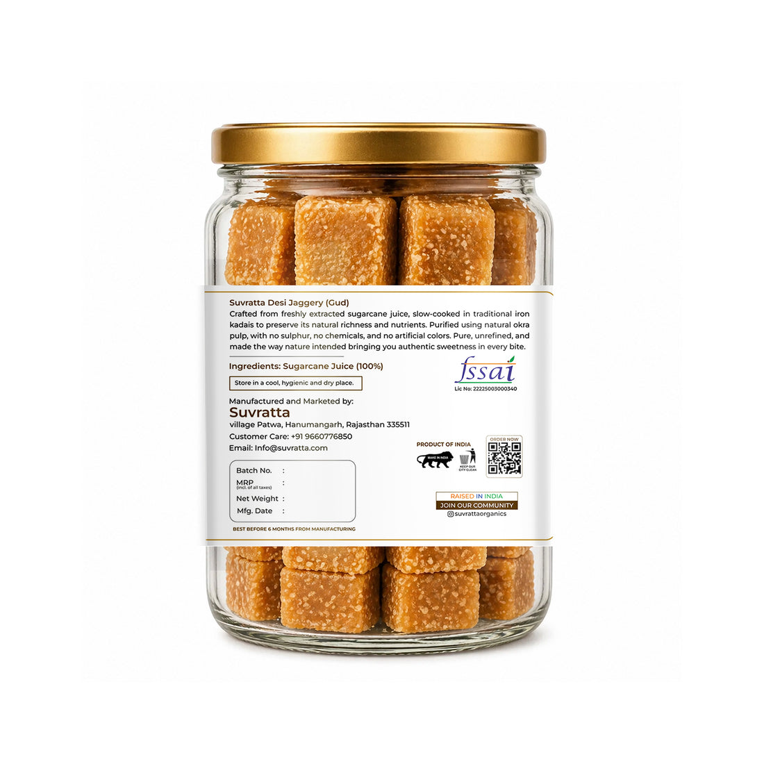 Suvratta Shuddh Jaggery Cubes