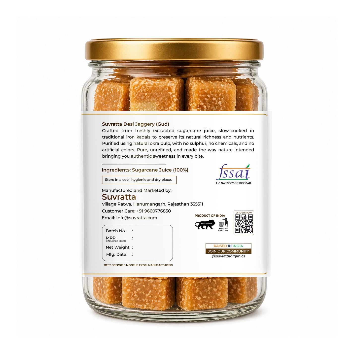Suvratta Shuddh Jaggery Cubes
