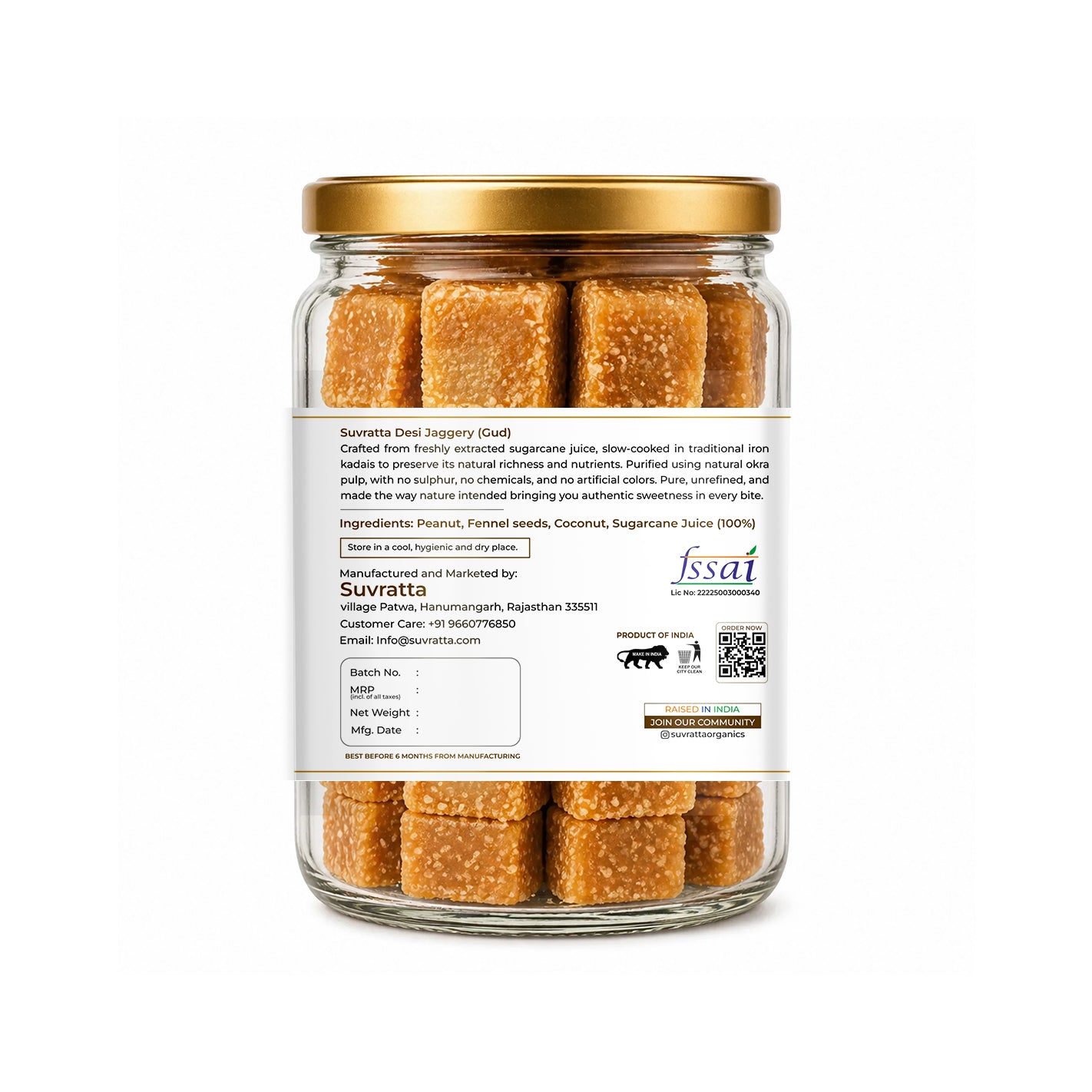 Suvratta Shuddh Flavour Jaggery Cubes