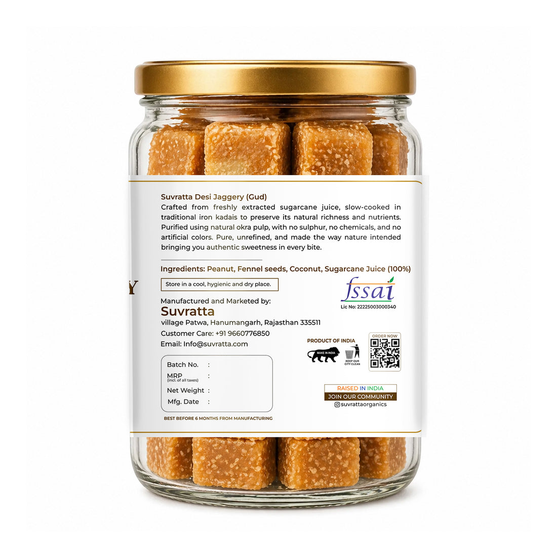 Suvratta Shuddh Flavour Jaggery Cubes