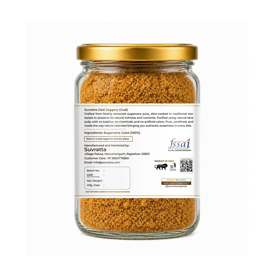Suvratta Shuddh Jaggery Powder