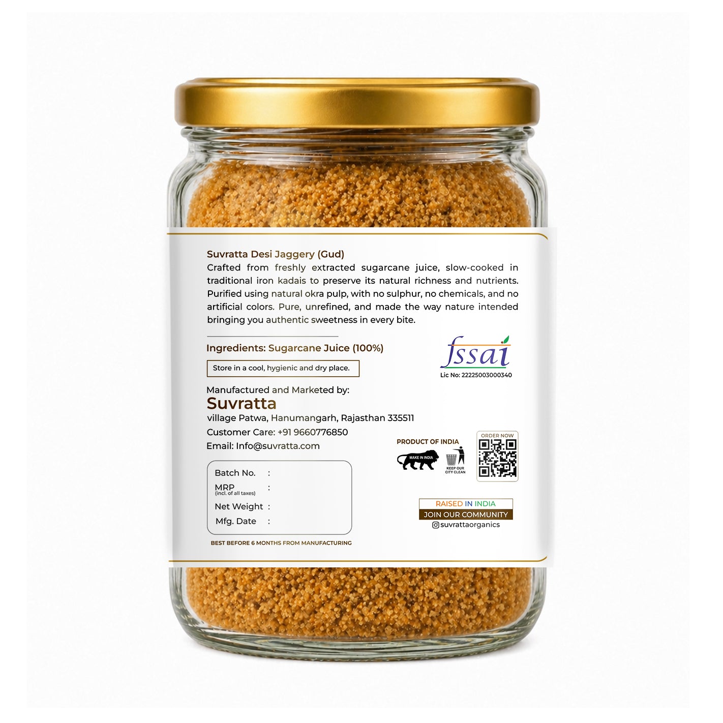 Suvratta Shuddh Jaggery Powder